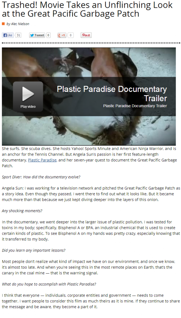 Trashed! Movie Takes an Unflinching Look at the Great Pacific Garbage Patch - Sport Diver Magazine